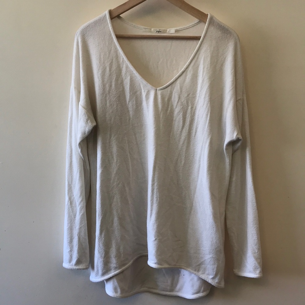 Soft White V-Neck Sweater